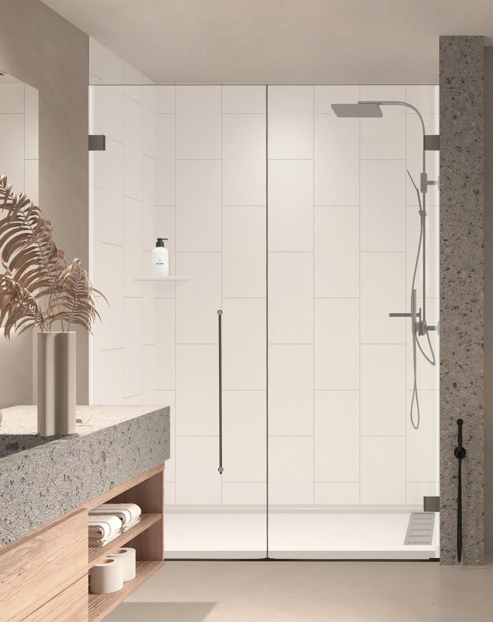 AS18 Vertical Backsplash Cultured Marble Shower Wall Panel