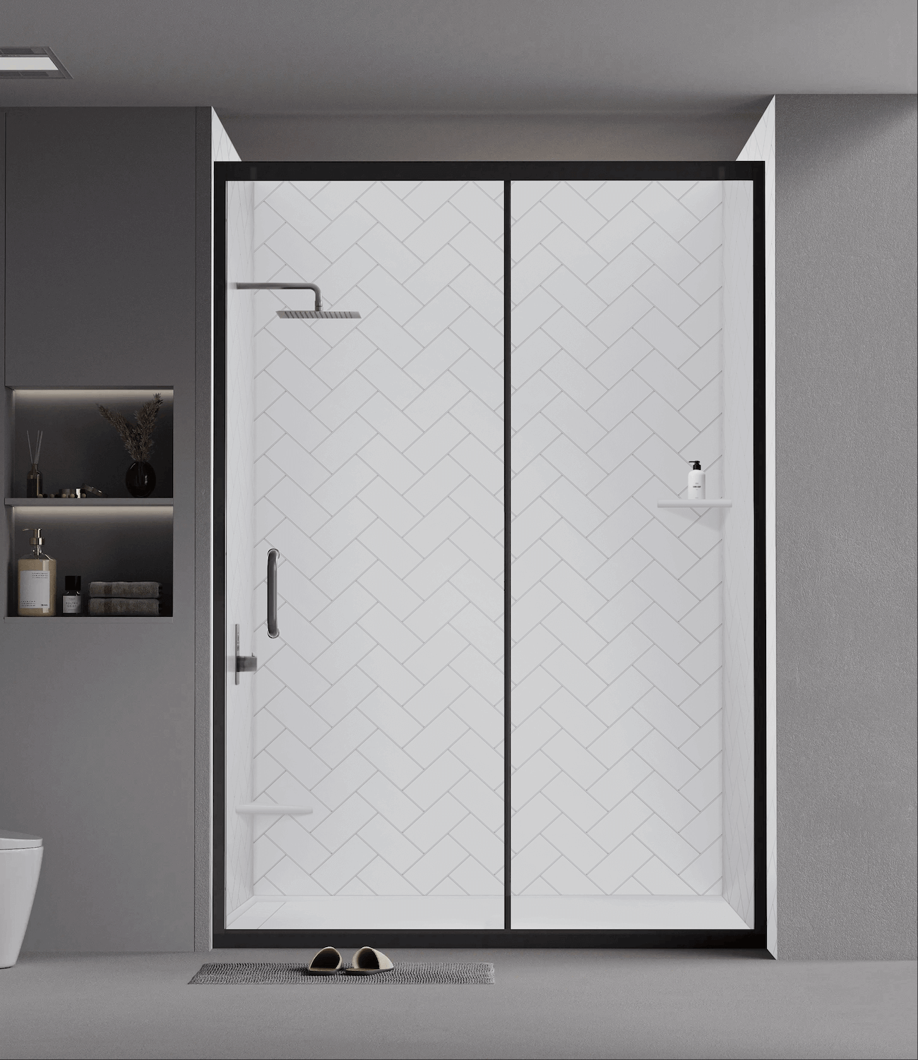 AS20 Chevron Pattern Cultured Marble Shower Wall Panel