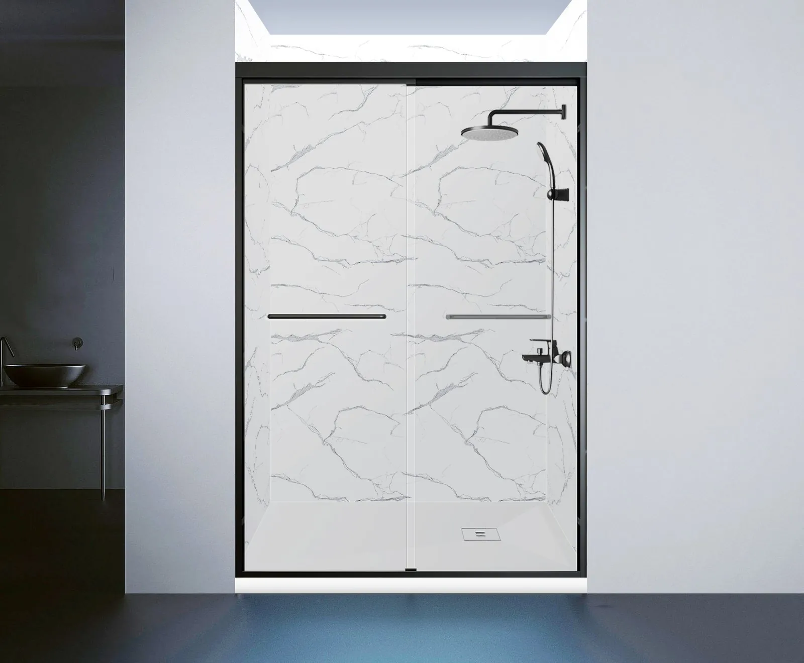 AS25 Marble Pattern Cultured Marble Shower Wall Panel